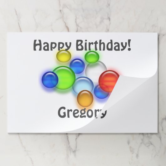 ランチョンマットパッド – ハッピーバースデー色の気泡 ペーパーパッド (折り畳み)