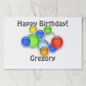 ランチョンマットパッド – ハッピーバースデー色の気泡 ペーパーパッド (正面)