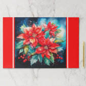 ランチョンマットラージシートクリスマスポインセチア花 ペーパーパッド (インサイチュ)