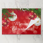 ランチョンマットラージシートメリークリスマスレッド&グリーン ペーパーパッド (折り畳み)