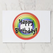 ランチョンマット-ハッピーバースデーカラフル円 ペーパーパッド (正面)