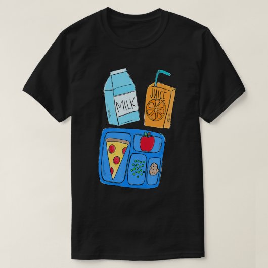 ランチレディーカフェテリア素晴らしワーカースクールメンズ Tシャツ (デザイン正面)