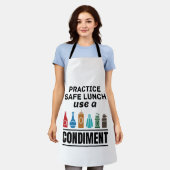 ランチレディーカフェテリア食品サービスセーフランチおもしろい エプロン (着用した状態)
