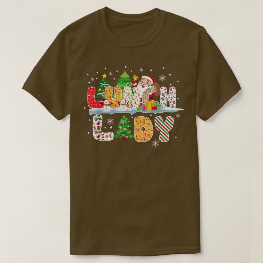 ランチレディークリスマスツリーサンタマッチングクリスマスランチ Tシャツ (デザイン正面)