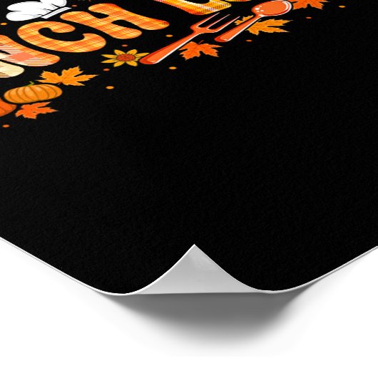 ランチレディージョブサンクスギビング紅葉カボチャF ポスター (角)