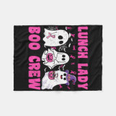 ランチレディーブークルーパンプキンハロウィーン胸カンス フリースブランケット (正面(横))