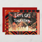 ランチ一緒に招待 招待状 (正面/裏面)