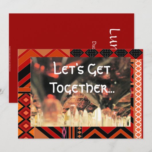 ランチ一緒に招待 招待状 (正面/裏面)