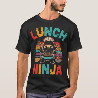 ランチ忍者 - 楽しい給食室職員ギフト Tシャツ