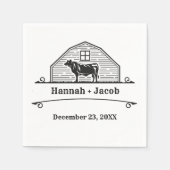 ランチ素朴ウエスタンカントリーカウボーイ結婚ズ スタンダードカクテルナプキン (正面)