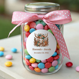 ランチ素朴ウエスタンカントリーカウボーイ結婚ズ ラウンドシール