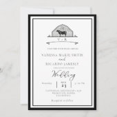 ランチ素朴ウエスタンカントリーカウボーイ結婚ズ 招待状 (正面)