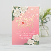 ランチ&バブリーブライダルシャワー花文字列ライト 招待状 (スタンド正面)
