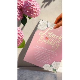 ランチ&バブリーブライダルシャワー花文字列ライト 招待状