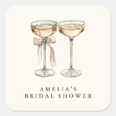 ランチ&バブルリー シャンパンブライダルシャワー スクエアシール (正面)