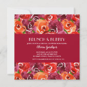 ランチ＆バブルリー フローラル ブライダル シャワー 招待状 (正面)