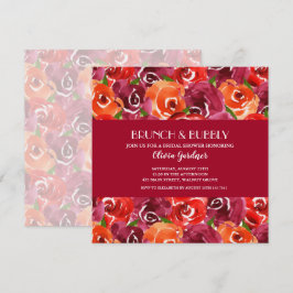 ランチ＆バブルリー フローラル ブライダル シャワー 招待状