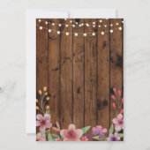 ランチ＆バブルリー ヴィンテージ フラワー ブライダル シャワー ウッド 招待状 (裏面)