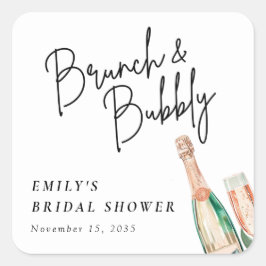 ランチ＆バブル エレガントなブライズシャワー スクエアシール