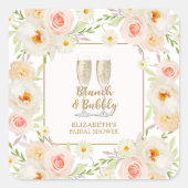 ランチ＆バブル ガーデン フラワーブライダルシャワー スクエアシール (正面)