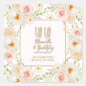 ランチ＆バブル ガーデン フラワーブライダルシャワー スクエアシール (正面)