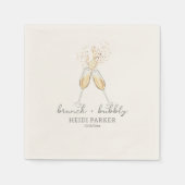 ランチ&バブル シャンパン トースト ブライダル シャワー スタンダードカクテルナプキン (正面)