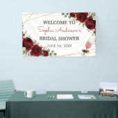 ランチ バブル バーガンディ ワイン ローズ ブライダル シャワー 横断幕 (トレードショー)