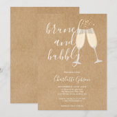 ランチ＆バブル ブライズシャワー 招待状 ルーズチック クラフト (正面/裏面)