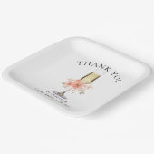 ランチ＆バブル ブライダルシャワー お礼 9"スクエア ペーパープレート (傾斜あり)