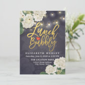 ランチ&バブル ブライダルシャワー 花 ストリングライト 招待状 (スタンド正面)