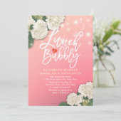 ランチ&バブル ブライダルシャワー 花 ストリングライト 招待状 (スタンド正面)