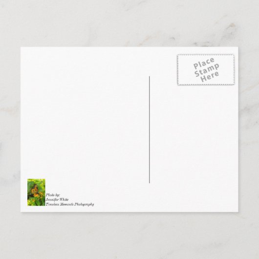 ランテアナの花の蜜を楽しむアサギマダラの感謝を伝えるポストカード ポストカード (裏面)