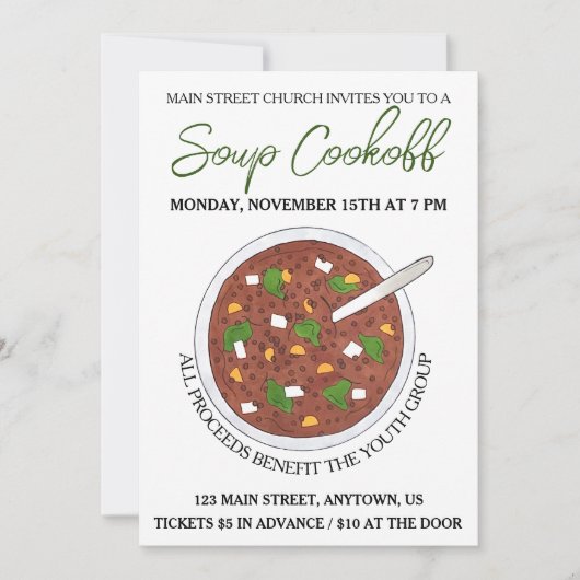 ランティルスープ夕食クックオフコンペティション夕食フード 招待状 (正面)