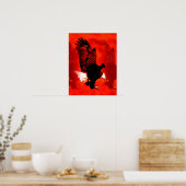 ランディングイーグルポスタープリント – レッドイーグルポスター ポスター (キッチン)