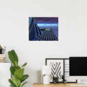 ランディングパッドジンジェゼルアートセンターSci Fiランドスケープ ポスター (ホームオフィス)