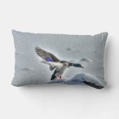 ランディングマラードダックドレイク野生動物写真 ランバークッション (裏面)