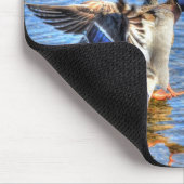 ランディングマラードレイクバードラバーワイルドライフフォト マウスパッド (コーナー)