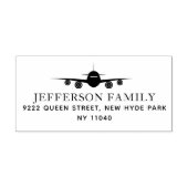 ランディング飛行機トラベエレガントラー差出人住所 セルフインキングスタンプ (デザイン)