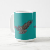 ランディン素晴らしググレイフクロウ&ブルースカイワイルドライフラプター コーヒーマグカップ (正面左)