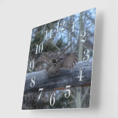 ランディン素晴らしググレーフクロウとランチゲートポール スクエア壁時計 (傾斜)