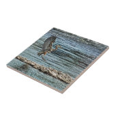 ランディン素晴らしグブルーヘロンワイルドライフバードーバーデザイン タイル (側面)