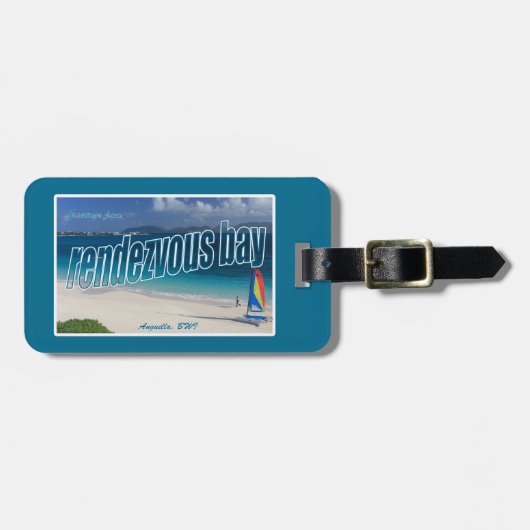 ランデブー湾、アングィラの荷物のラベル ラゲッジタグ (正面横)