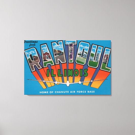 ラントゥール,イリノイ – ラージ・レター・シーン キャンバスプリント (正面)