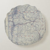 ランドのMcNallyの役人1925の自動道の地図 ラウンドクッション (裏面)