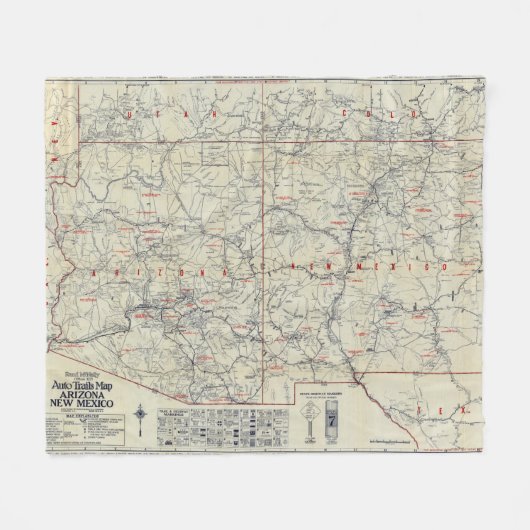 ランドのMcNallyの役人1925の自動道 フリースブランケット (正面(横))