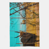 ランドアンテロープ動物南アフリカZA キッチンタオル (縦)