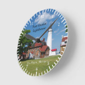 ランドクロックからフォートグラティオットライトハウス ラウンド壁時計 (傾斜)