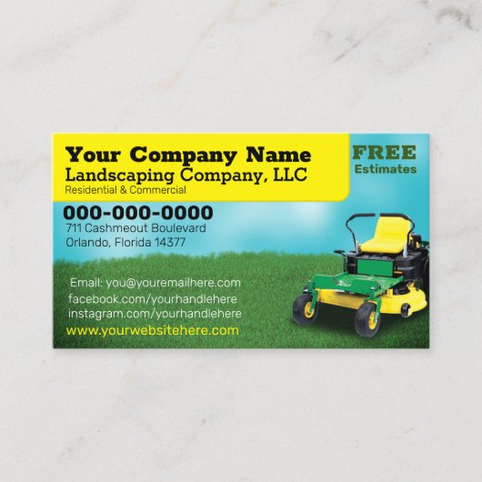 ランドケア造園草刈り名刺 名刺 (正面)