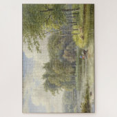 ランドシャップはFigurenに会ったEen Roeibootjeヴィンテージ ジグソーパズル (縦)