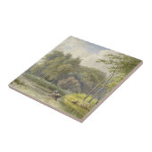 ランドシャップはFigurenに会ったEen Roeibootjeヴィンテージ タイル (側面)